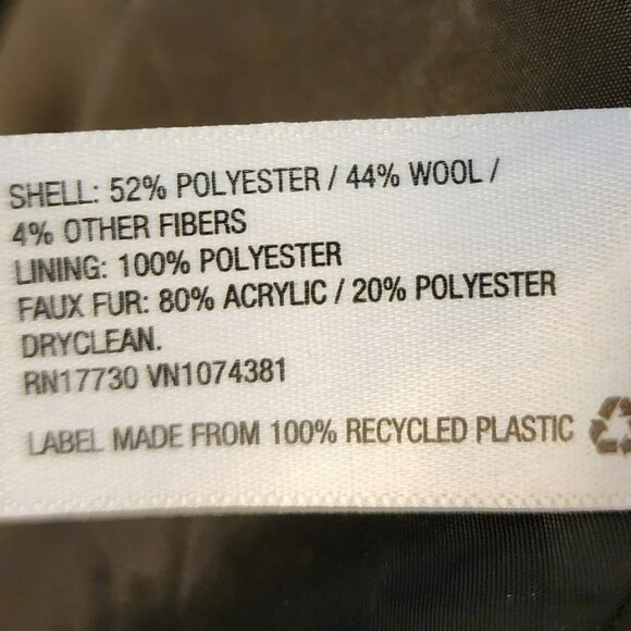 Ava & Viv Mid-Length Coat 2X Black & Gray Leopard Print Faux Fur Collar - Picture 4 of 10